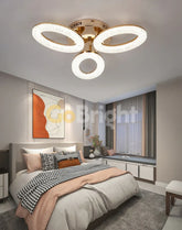 Lustra LED cu Telecomanda Elsabe 3 Tipuri de Lumini 60W Auriu